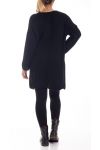 GRANDE TAILLE PULL LONG TORSADES 4195 NOIR