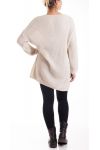 GRANDE TAILLE PULL LONG TORSADES 4195 BEIGE