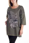 LARGE SIZE T-SHIRT FLOCKING POCKETS 4191 MILITARY GREEN