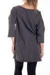 GRANDE TAILLE T-SHIRT FLOCAGE POCHES 4191 GRIS