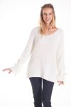 PULLOVER MANCHES NŒUD 4204 BLANC