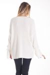 PULLOVER MANCHES NŒUD 4204 BLANC