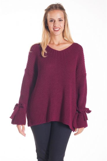 PULLOVER CORTO NODO 4204 BORDEAUX