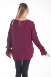 PULLOVER MANCHES NŒUD 4204 BORDEAUX