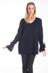 PULLOVER MANCHES NŒUD 4204 NOIR