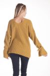 PULLOVER MANCHES NŒUD 4204 MOUTARDE