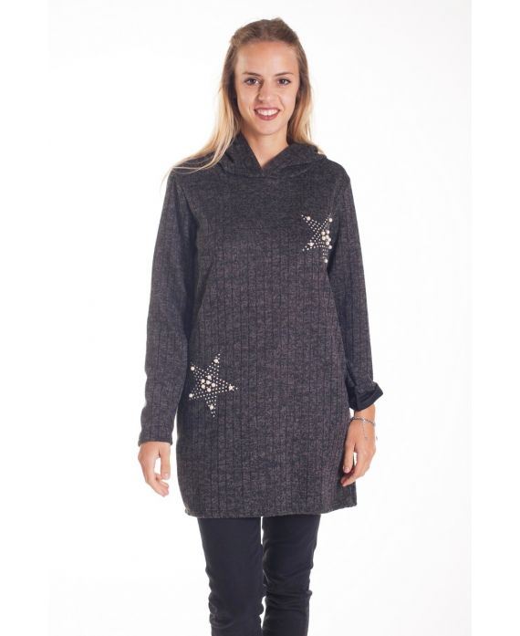 PULL THE LONG HOOD STUD STAR 4201 BLACK