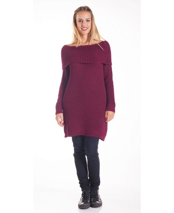 PULL ROBE MAILLE 4200 BORDEAUX