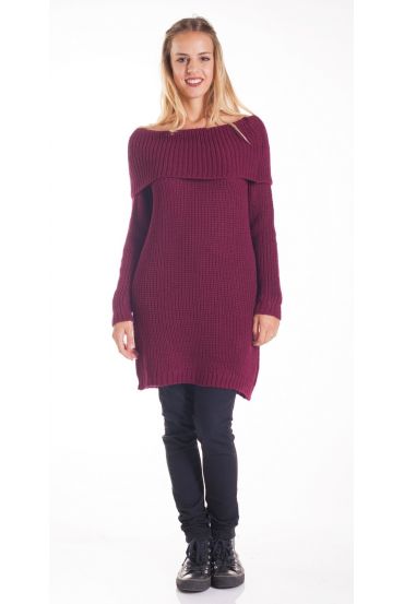 PULL ROBE MAILLE 4200 BORDEAUX