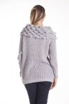 MAGLIA CON SCOLLO A PALLA 4205 GRIGIO