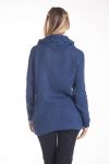 MAGLIA CON SCOLLO A PALLA 4205 BLU