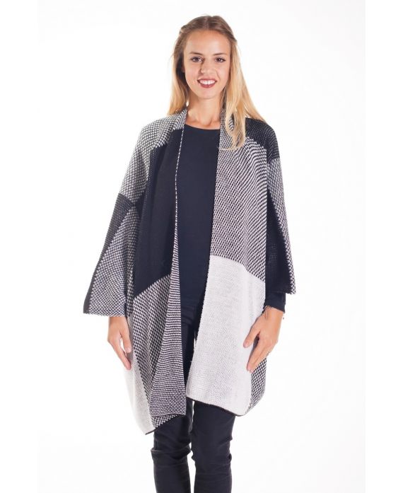 GILET PONCHO 4209 BLANC