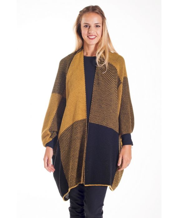 CHALECO DE PONCHO 4209 MOSTAZA