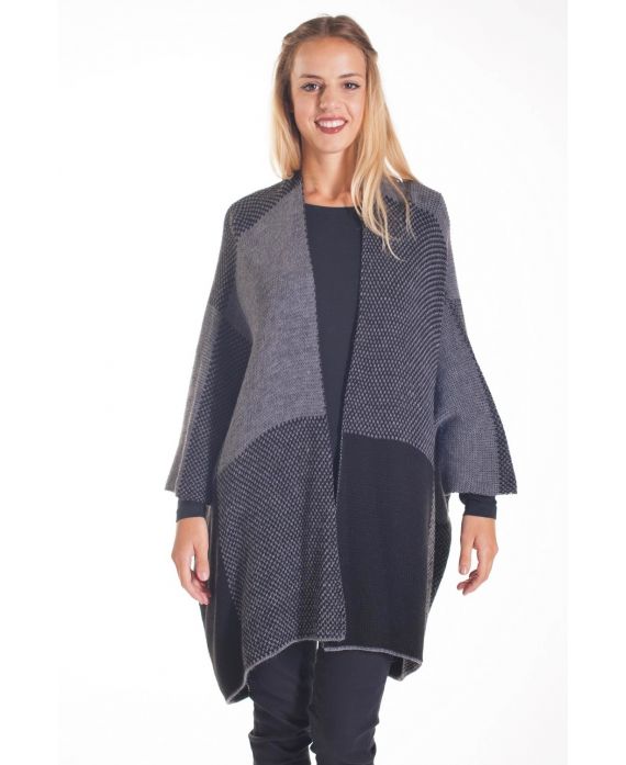 GILET PONCHO 4209 GRIS