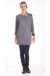 SWEATER TUNIC SHOULDERS CLOUTEES 4202 DARK GREY