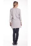 MAGLIONE TUNICA SPALLE CLOUTEES 4202 GRIGIO CHIARO