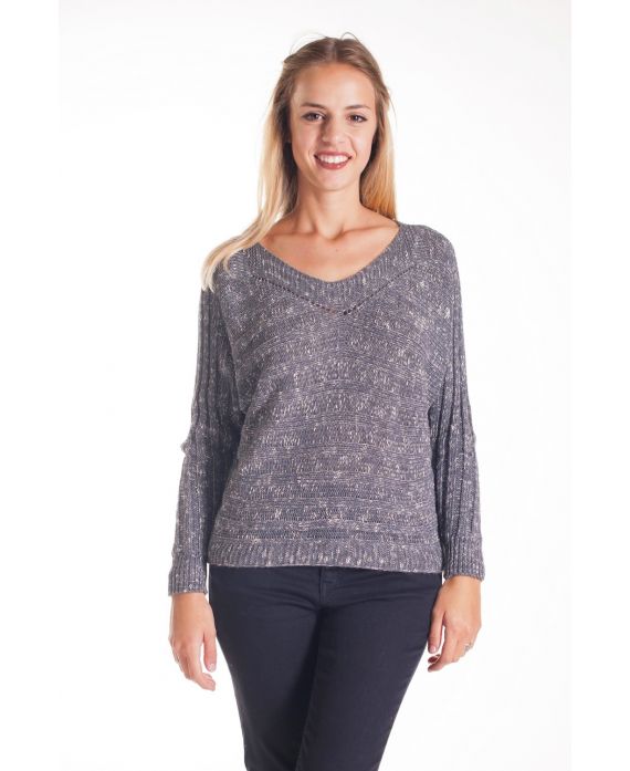 PULL EFFETTO TACHETE 4207 GRIGIO