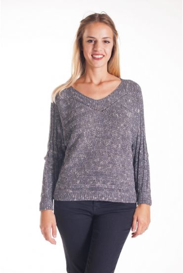 PULL EFFETTO TACHETE 4207 GRIGIO