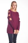 PULLOVER OFFENEN SCHULTERN 4208 BORDEAUX