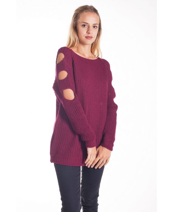 PULL EPAULES OUVERTES 4208 BORDEAUX