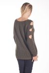 PULL EPAULES OUVERTES 4208 VERT MILITAIRE