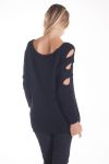 PULL EPAULES OUVERTES 4208 NOIR