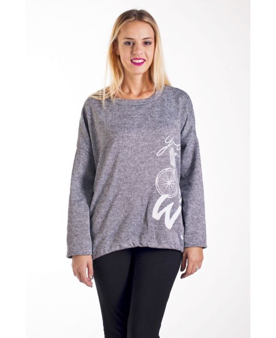 PULL IMPRIME 4213 GRIS