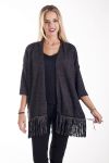 GILET A FRANGES CLOUTE 4214 NOIR