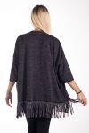 VEST HEEFT FRINGE STUDS 4214 ZWART