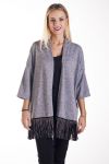 VEST HEEFT FRINGE STUDS 4214 GRIJS