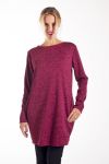 PULL TUNIQUE POCHES 4215 BORDEAUX