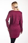 PULL TUNIQUE POCHES 4215 BORDEAUX