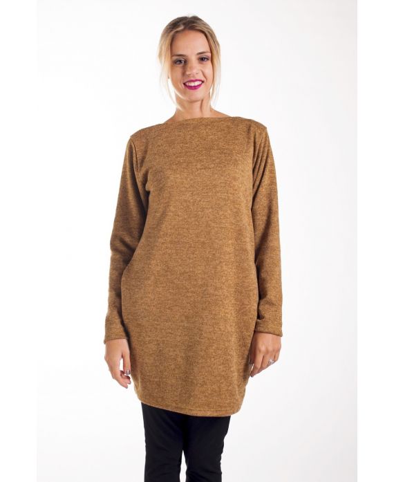 PULL TUNIQUE POCHES 4215 MOUTARDE