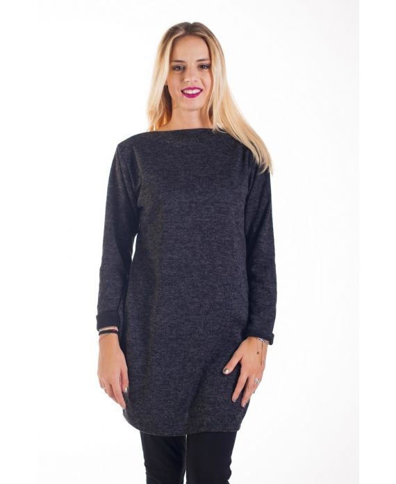 PULL TUNIQUE POCHES 4215 NOIR