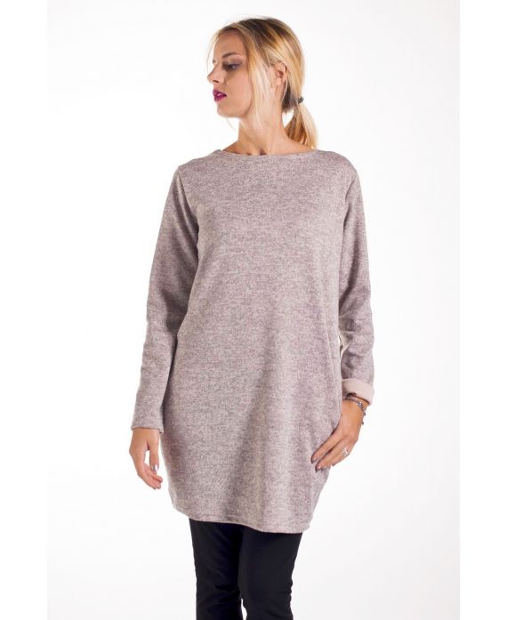 PULL TUNIQUE POCHES 4215 BEIGE