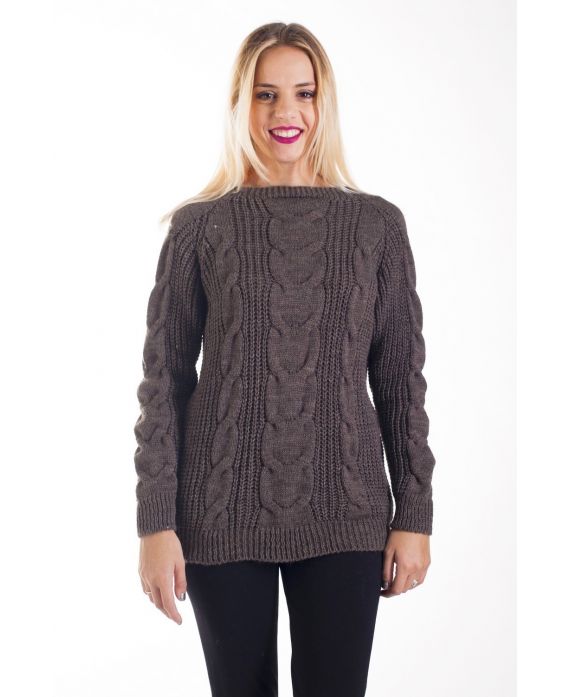 PULLOVER MOHAIR TORSADE 4221 TAUPE