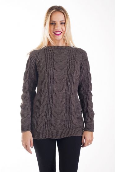 PULLOVER MOHAIR TWIST 4221 TAUPE