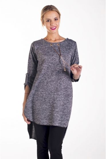 SWEATER TUNIC JEWELRY 4140 GRAY