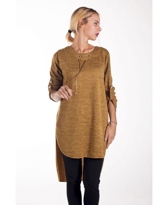 PULL TUNIQUE BIJOUX 4140 MOUTARDE