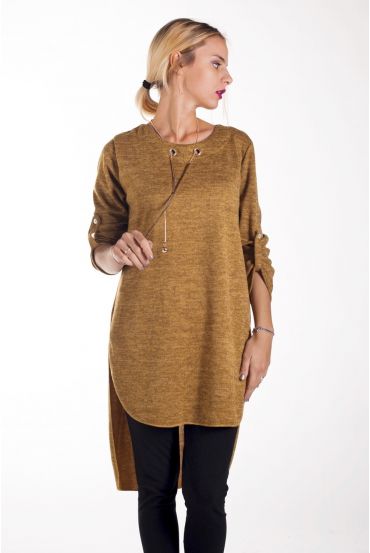 PULL TUNIQUE BIJOUX 4140 MOUTARDE