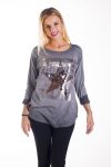 T-SHIRT DE ESTRELLA LENTEJUELAS 4231 GRIS