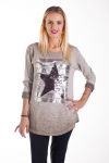 T-SHIRT ETOILE PAILLETTES 4231 BEIGE