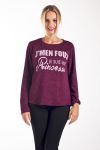 PULL IMPRIME 4240 BORDEAUX