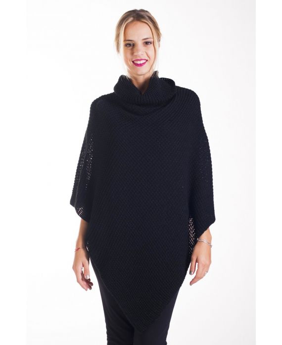 CAPE PONCHO BREIEN 4236 ZWART