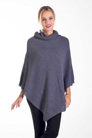 CAPE PONCHO IN MAGLIA 4236 GRIGIO