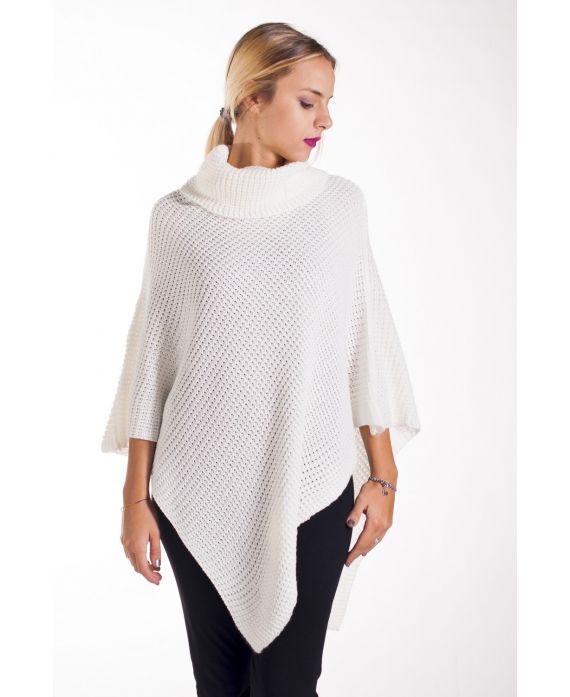 CAPE PONCHO MAILLE 4236 BLANC