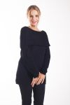 MOHAIR PULLOVER KRAGEN FALLEN 4225 SCHWARZ