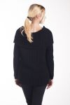 MOHAIR PULLOVER KRAGEN FALLEN 4225 SCHWARZ