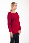 MOHAIR PULLOVER KRAGEN FALLEN 4225 ROT