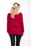 MAGLIONE MOHAIR COLLO CADENDO 4225 ROSSO